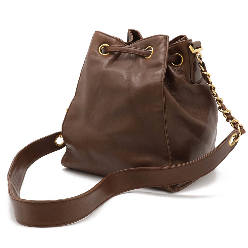 Chanel Coco Mark Drawstring Leather Shoulder Bag … - image 2